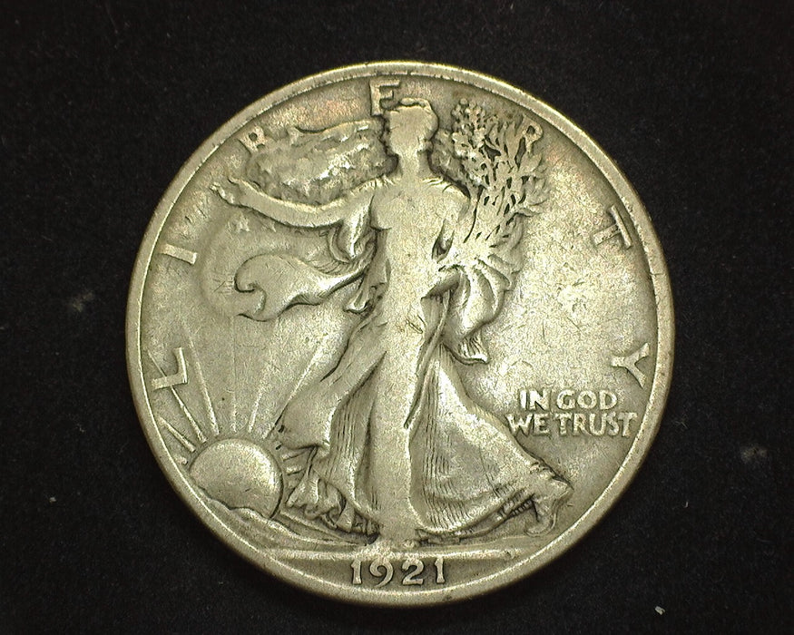 1921 D Liberty Walking Half Dollar F - US Coin