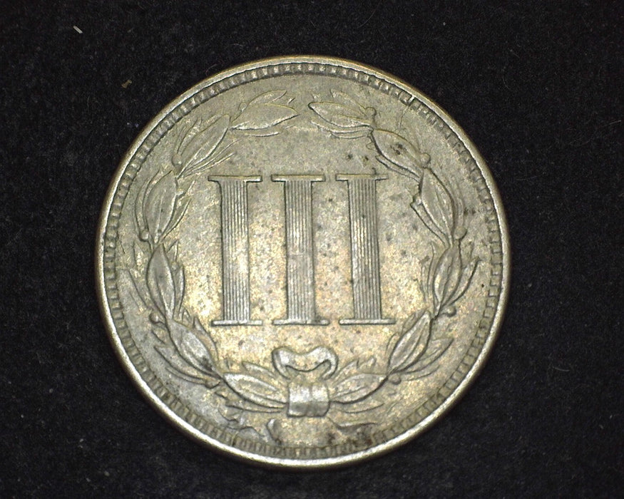 1866 Three Cent Nickel VF Slight carbon - US Coin
