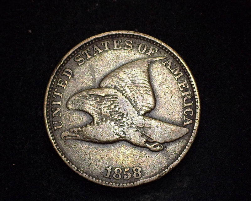 1858 Large letters Flying Eagle Penny/Cent F - US Coin