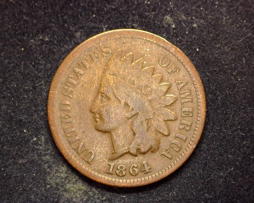 1864 L Bronze Indian Head Penny/Cent G+ - US Coin