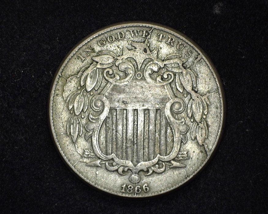 1866 Rays Shield Nickel F/VF - US Coin