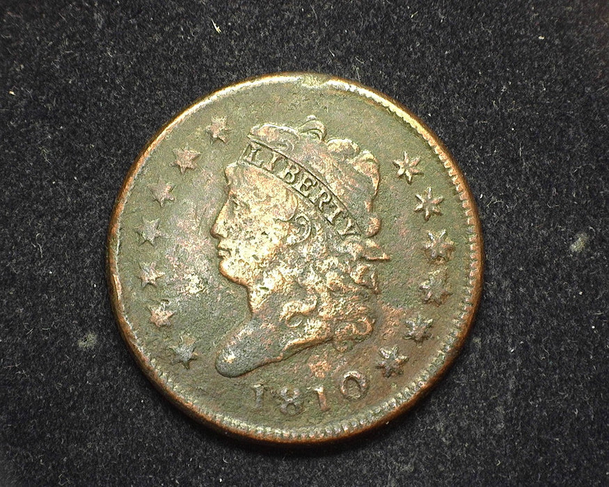 1810 Draped Bust Large Cent F Typical environment damage - US Coin
