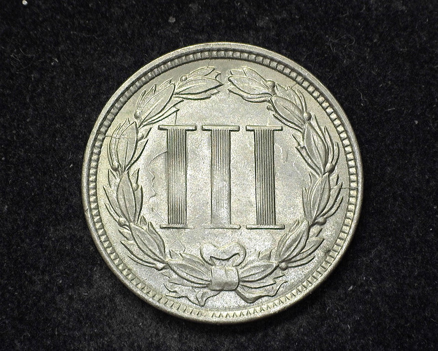 1866 Three Cent Nickel UNC - US Coin