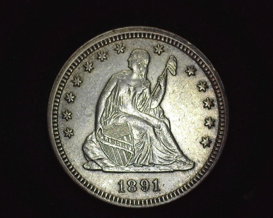 1891 Liberty Seated Quarter AU - US Coin