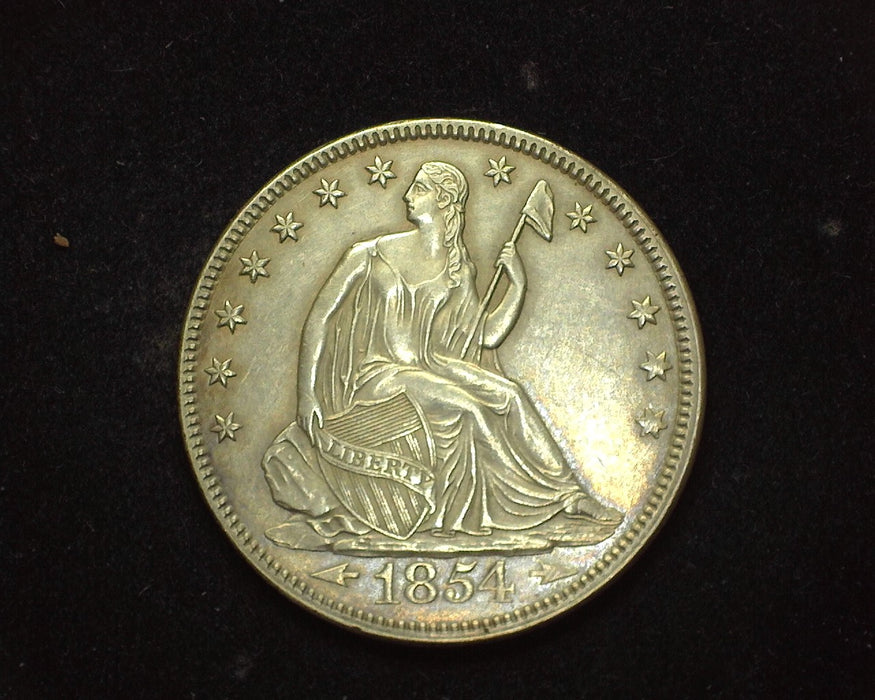 1854 Arrows Seated Liberty Half Dollar AU - US Coin