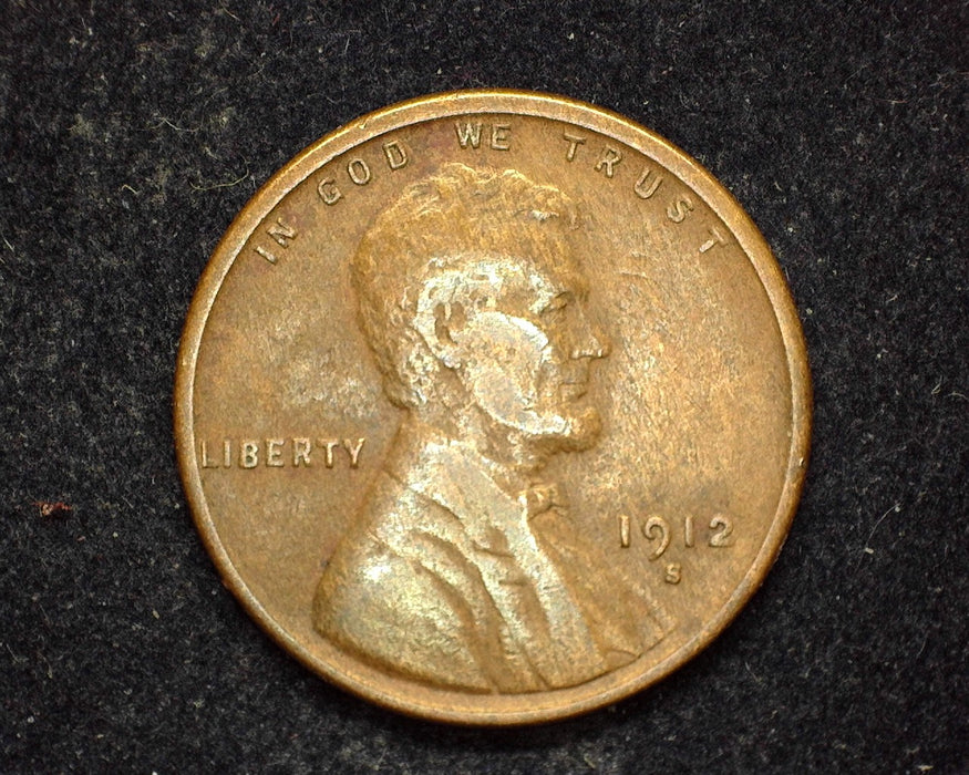 1912 S Lincoln Wheat Cent VF - US Coin