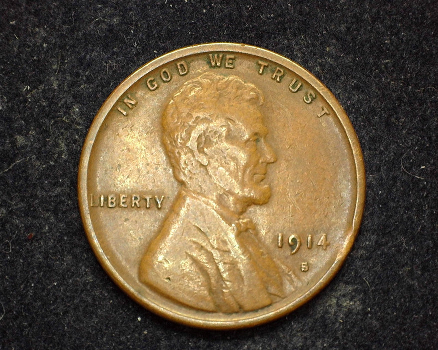 1914 S Lincoln Wheat Cent VF/XF - US Coin
