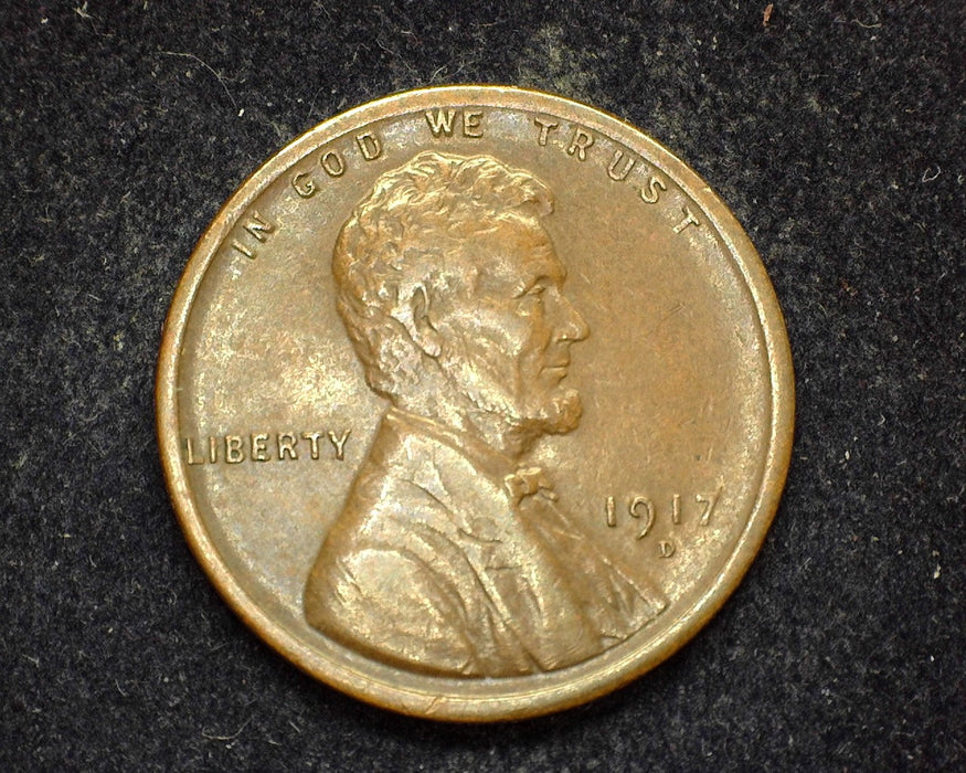 1917 D Lincoln Wheat Cent VF/XF - US Coin