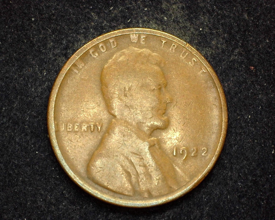 1922 Plain Lincoln Wheat Cent F Strong rev - US Coin