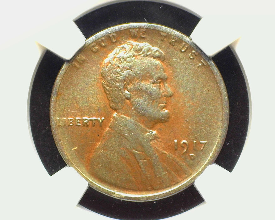 1917 D Lincoln Wheat Cent NGC AU 58 BN - US Coin