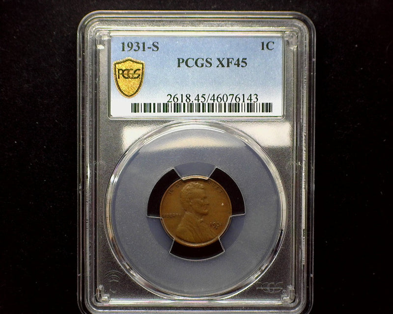 1931 S Lincoln Wheat Cent PCGS XF 45 - US Coin