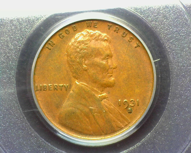 1931 S Lincoln Wheat Cent PCGS AU 50 - US Coin