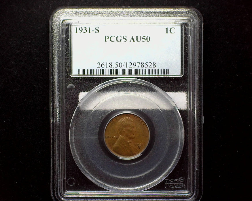 1931 S Lincoln Wheat Cent PCGS AU 50 - US Coin