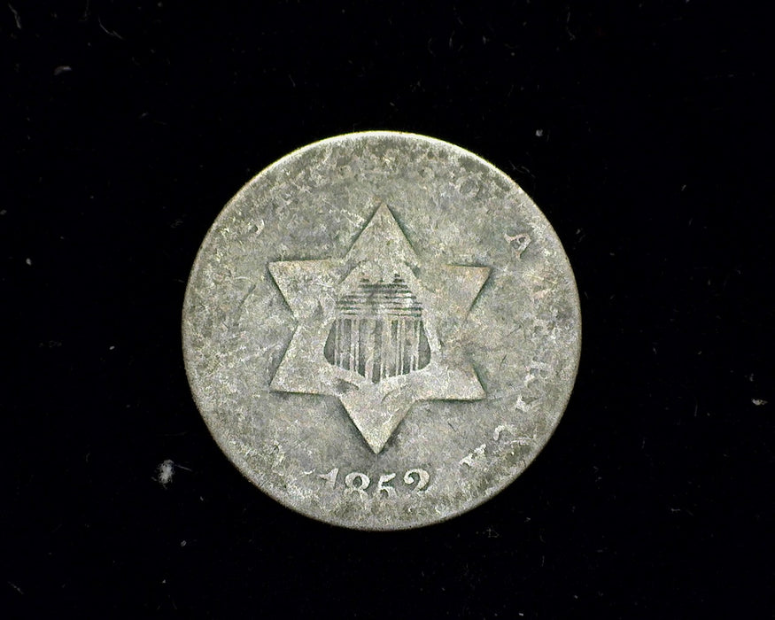1852 Three Cent Silver AG - US Coin