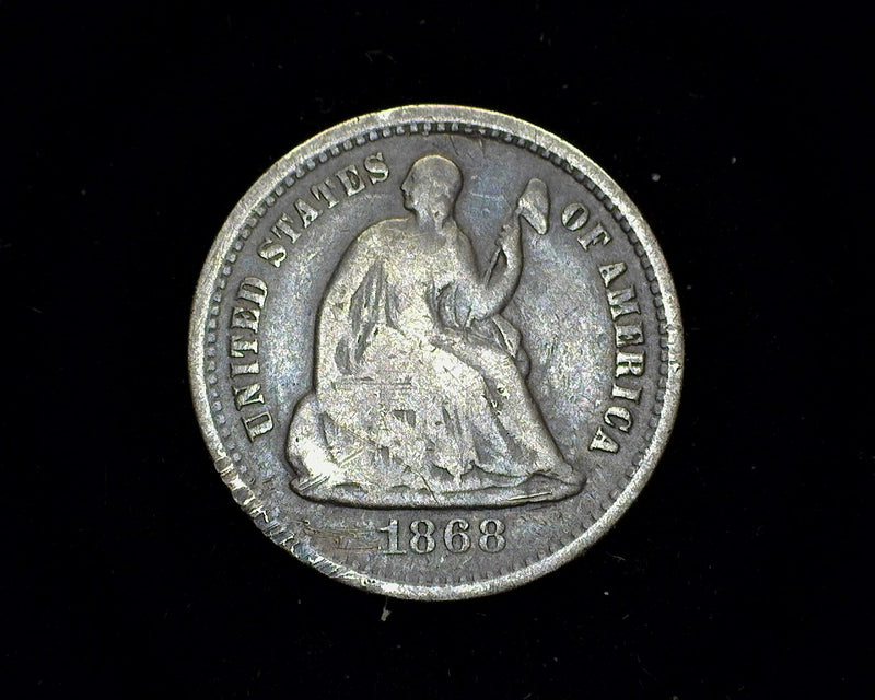 1868 S Liberty Seated Half Dime VG - US Coin