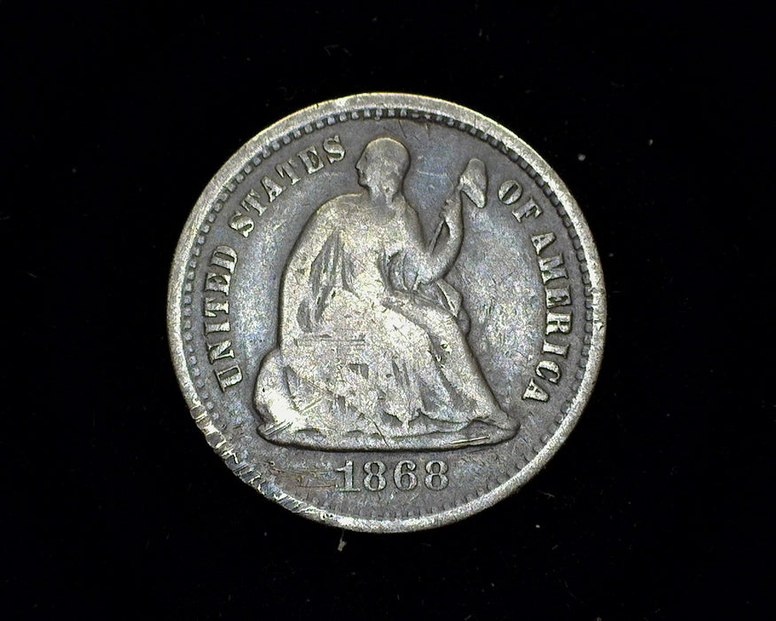 1868 S Liberty Seated Half Dime VG - US Coin