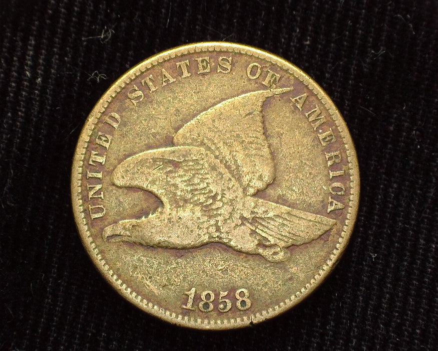 1858 Small Letters Flying Eagle Penny/Cent F - US Coin
