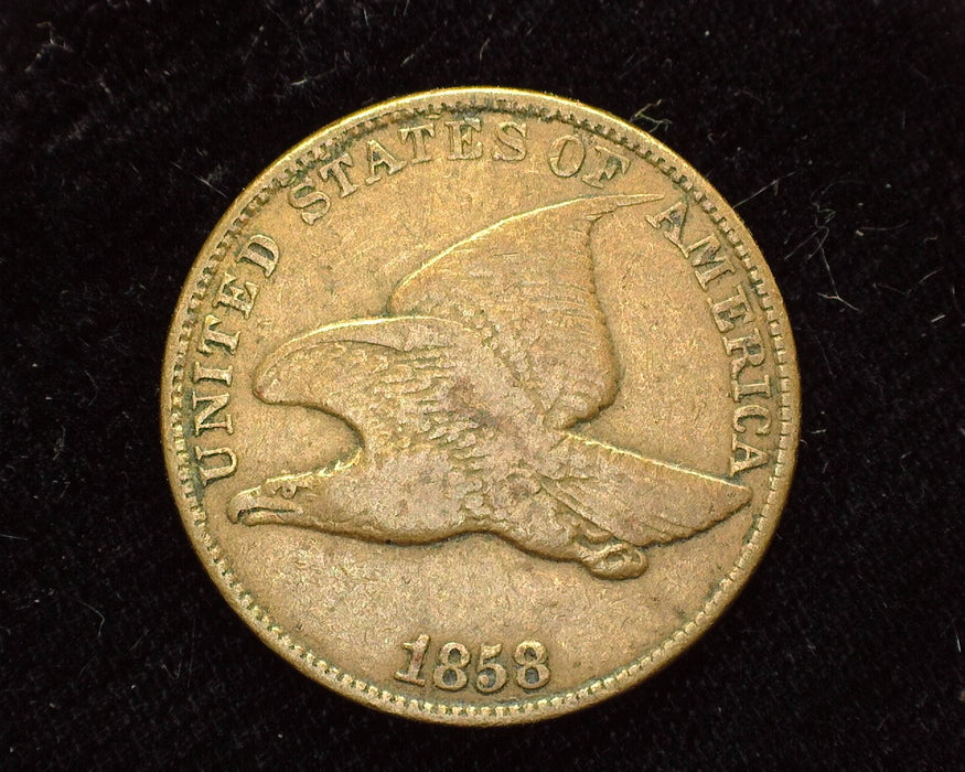 1858 Large Letters Flying Eagle Penny/Cent VF - US Coin