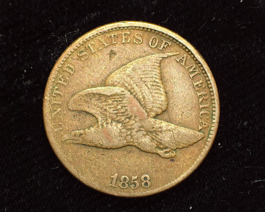 1858 Large Letters Flying Eagle Penny/Cent F/VF - US Coin