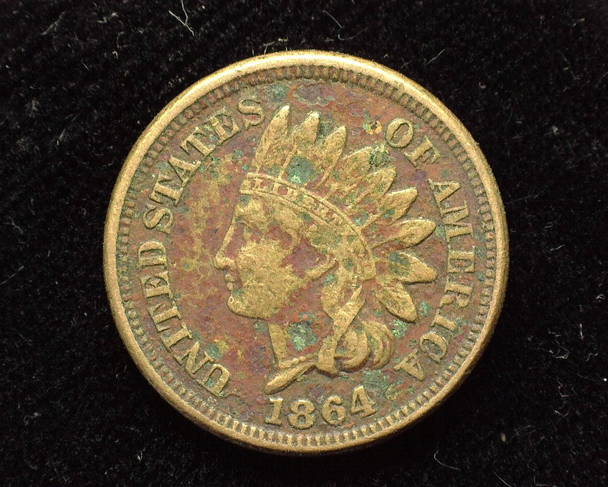 1864 Copper Nickel Indian Head Penny/Cent VF Corrosion - US Coin