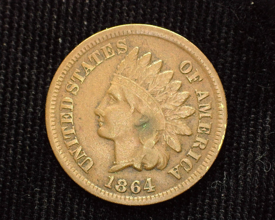 1864 L Pointed Bust Indian Head Penny/Cent F - US Coin
