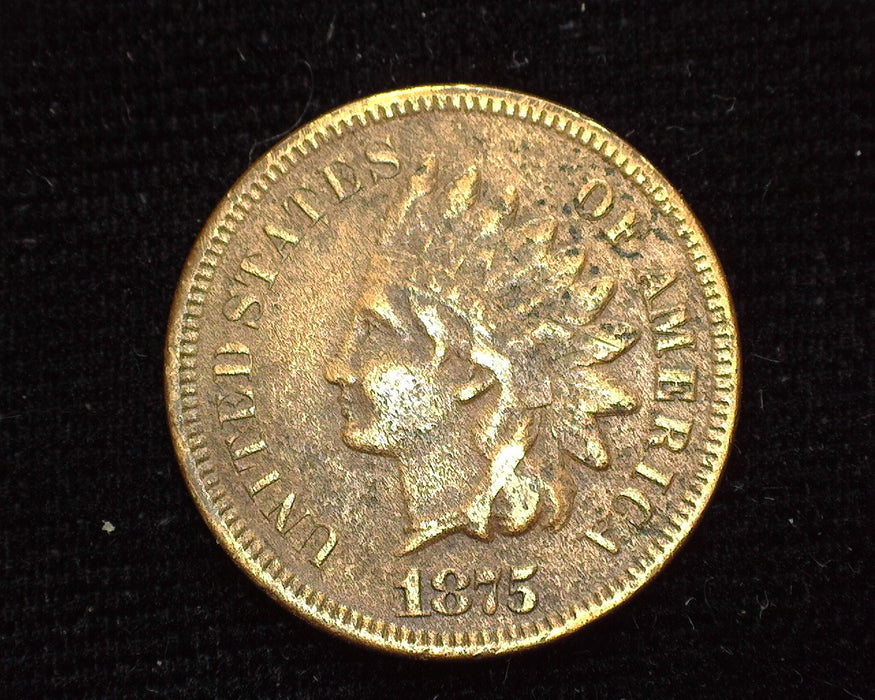 1875 Indian Head Penny/Cent F Slight Pitting - US Coin