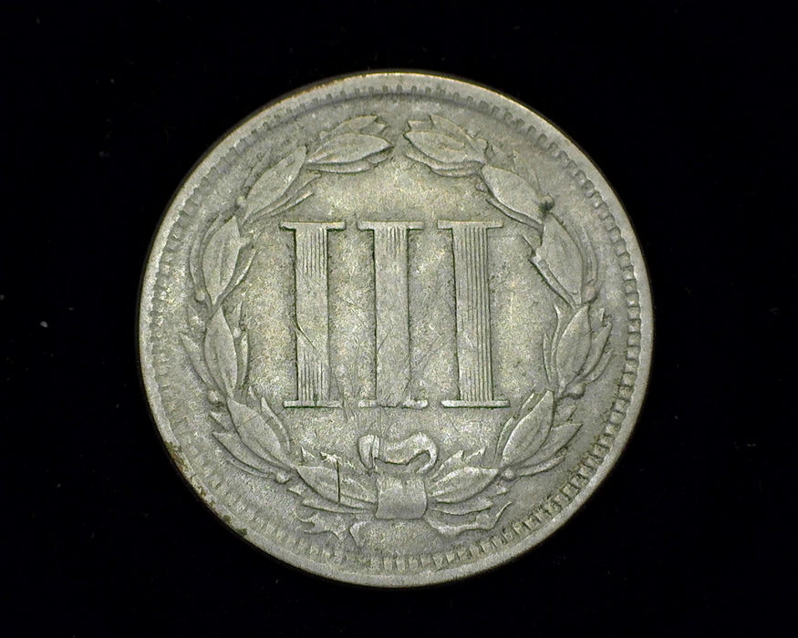 1865 Three Cent Nickel VG - US Coin