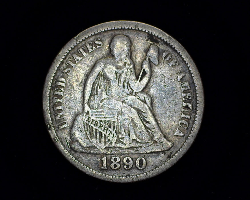 1890 Liberty Seated Dime F - US Coin