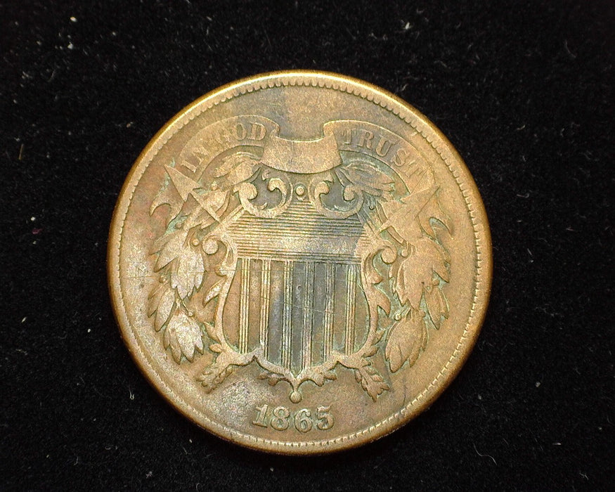 1865 Two Cent Piece VG - US Coin