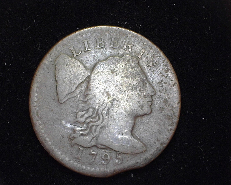 1795 Liberty Cap Large Cent Plain edge. Clipped planchet rotated 180°. Slight environmental damage. VG/F - US Coin