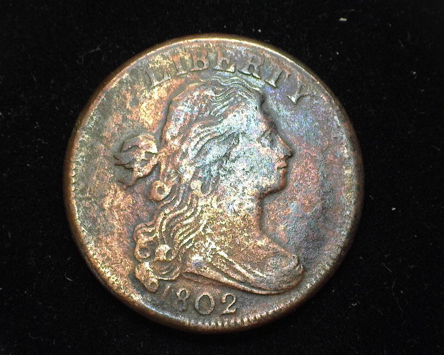 1802 Large Cent Draped Bust Cent VF Environmental porosity - US Coin