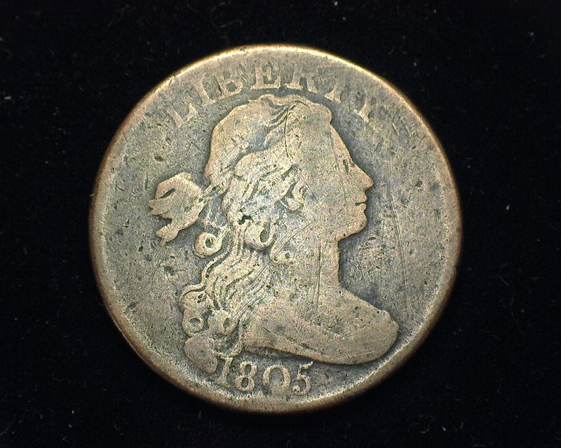 1805 Large Cent Draped Bust Cent Abrasions F - US Coin