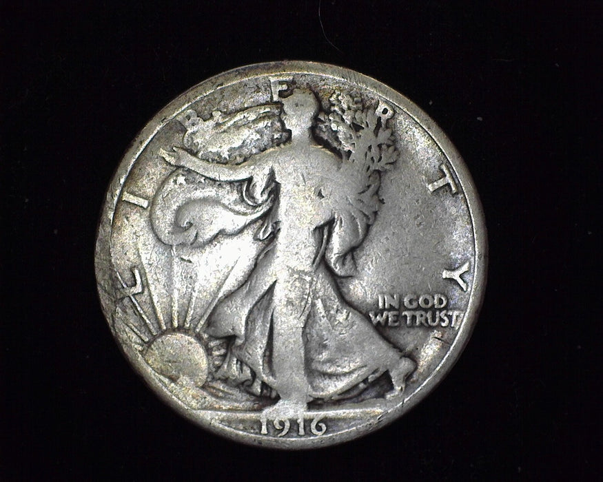 1916 Liberty Walking Half Dollar VG - US Coin
