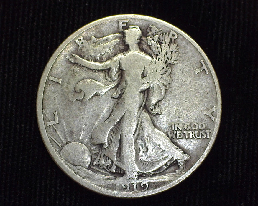 1919D Liberty Walking Half Dollar F - US Coin