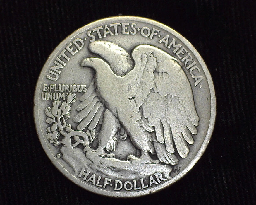 1938 D Liberty Walking Half Dollar VG - US Coin
