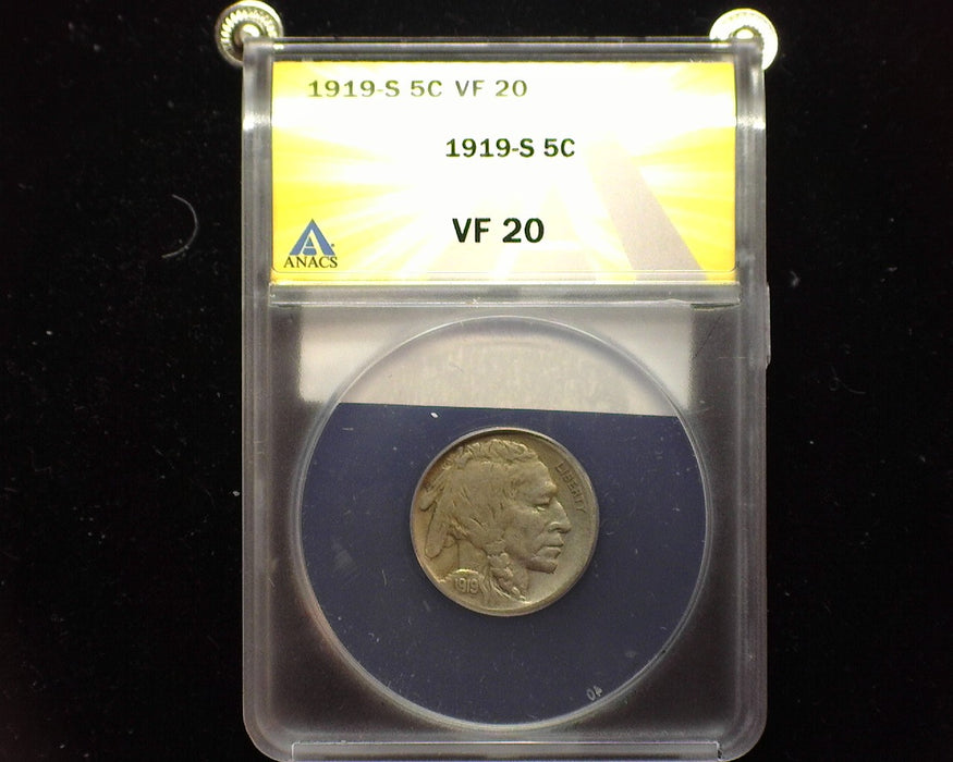1919 S Buffalo Nickel ANACS VF 20 - US Coin