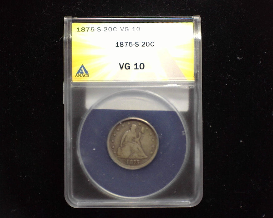 1875 S Liberty Seated Twenty Cents ANACS VG 10 - US Coin