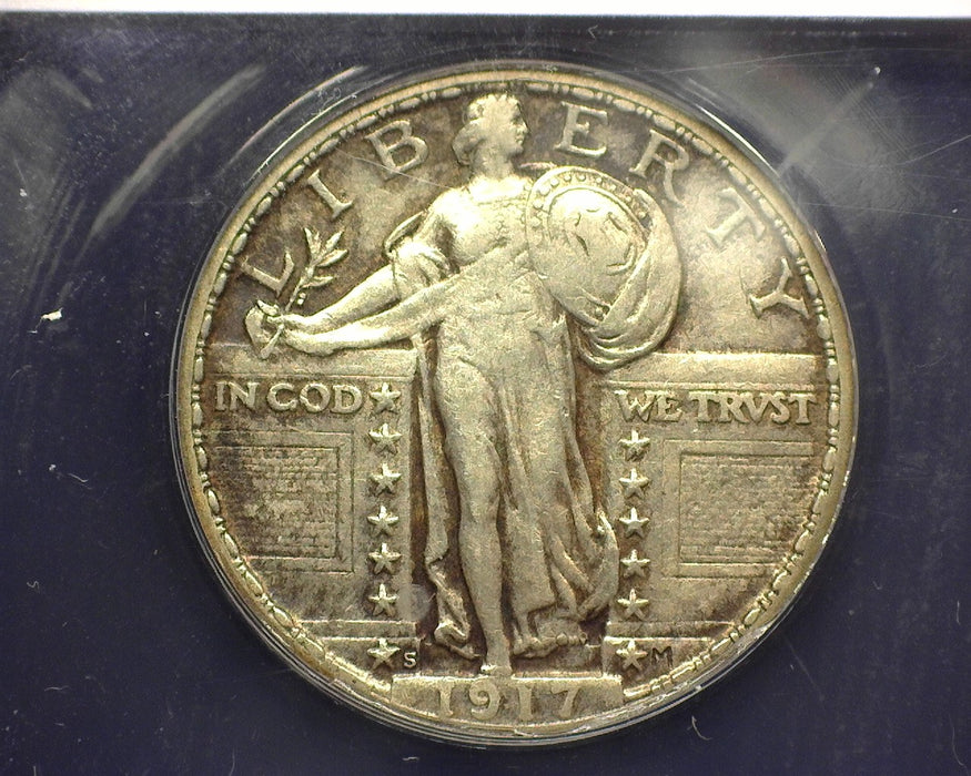 1917 S Var 2 Standing Liberty Quarter ANACS EF 45 Very light cleaning. - US Coin