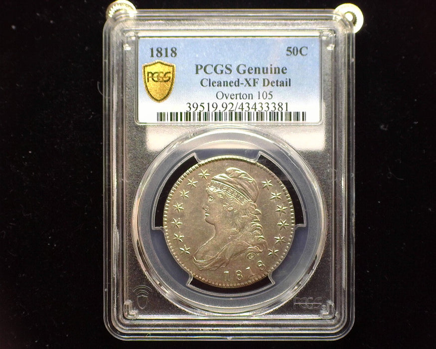1818 Capped Bust Half Dollar PCGS Genuine Cleaned XF Nice Luster - US Coin