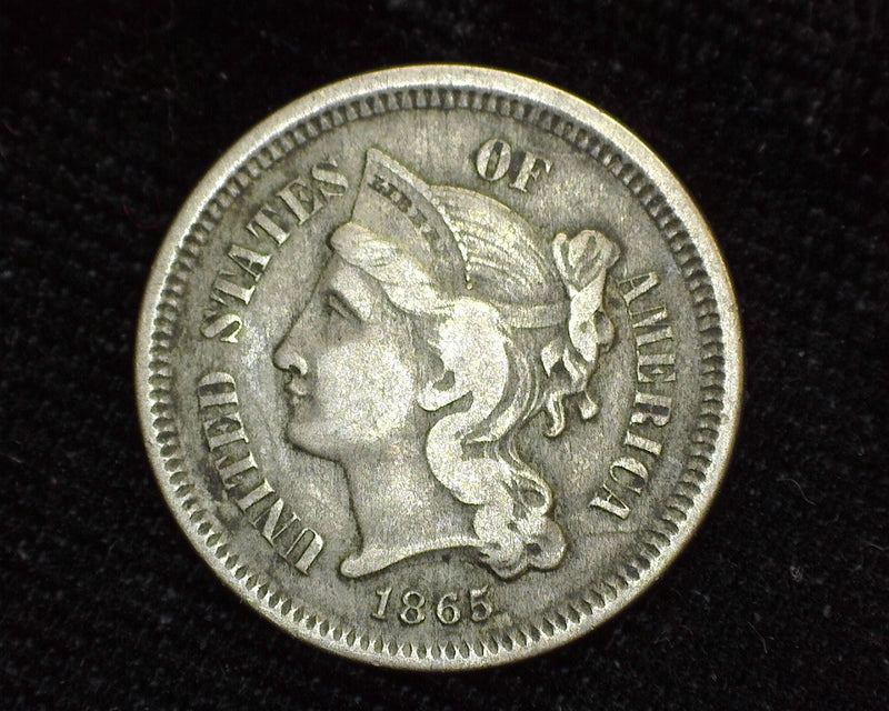 1865 Three Cent Nickel F - US Coin