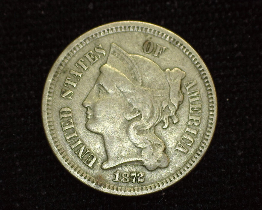 1872 Three Cent Nickel F/VF - US Coin