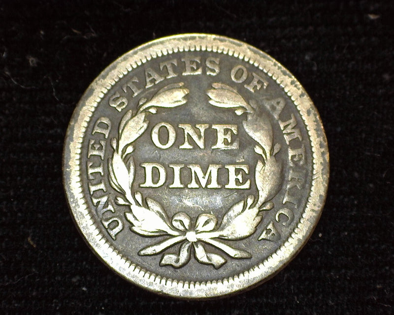 1854 Arrows Liberty Seated Dime F - US Coin