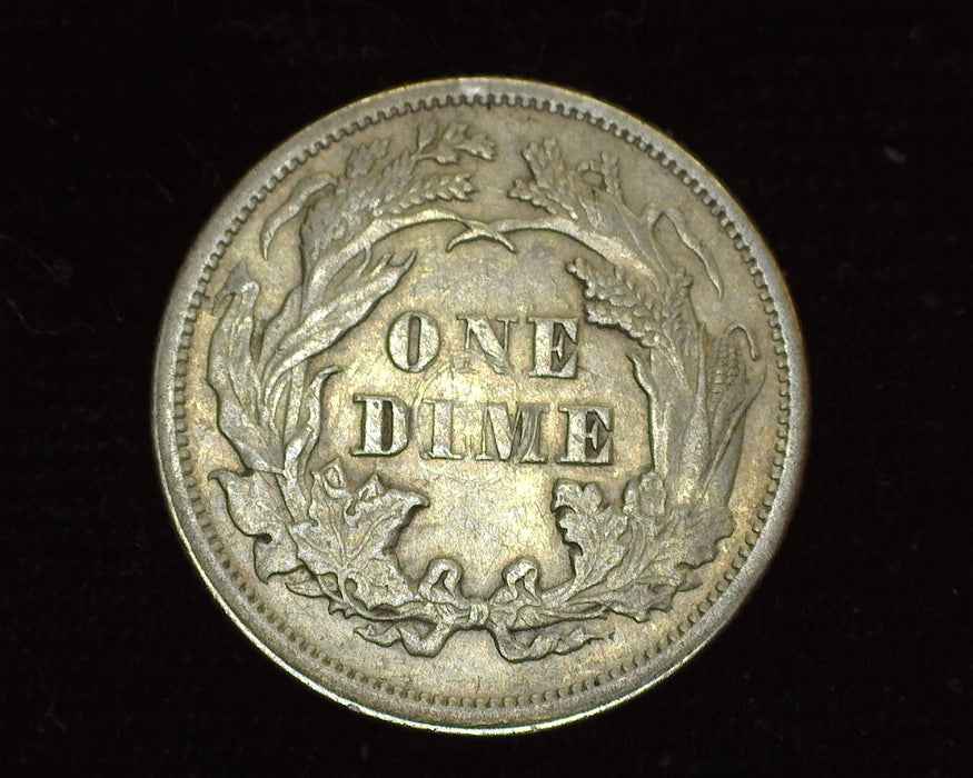 1876 Liberty Seated Dime XF Scratch - US Coin