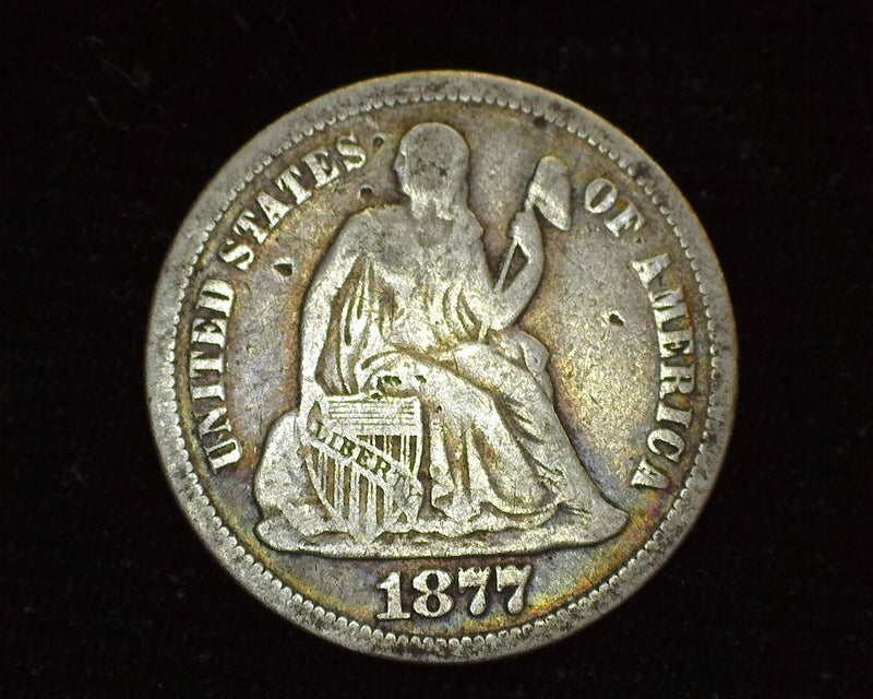 1877 Liberty Seated Dime F - US Coin