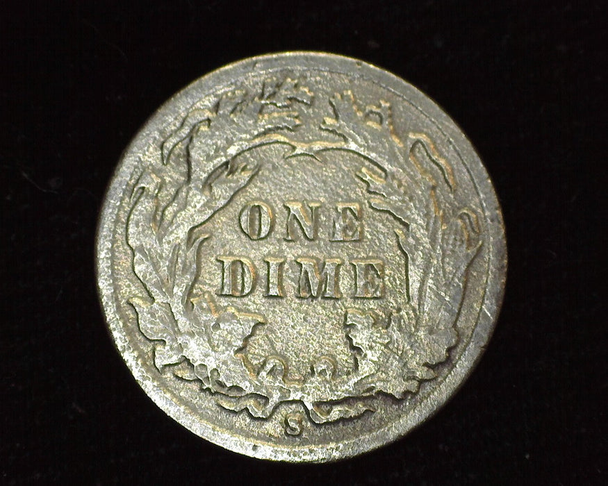 1888 S Liberty Seated Dime VF Porous Surface - US Coin
