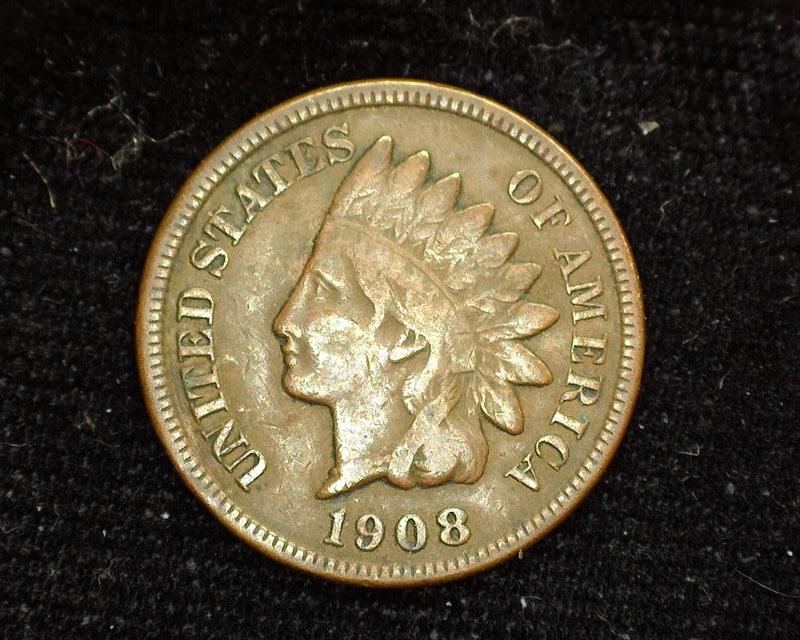 1908 S Indian Head Penny/Cent VG/F - US Coin