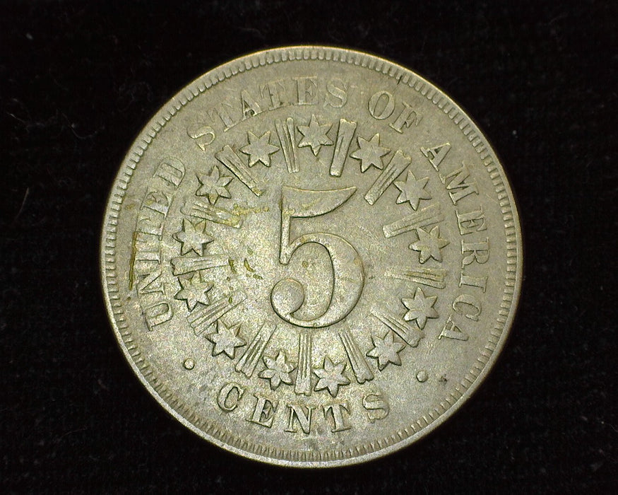 1866 Rays Shield Nickel F - US Coin