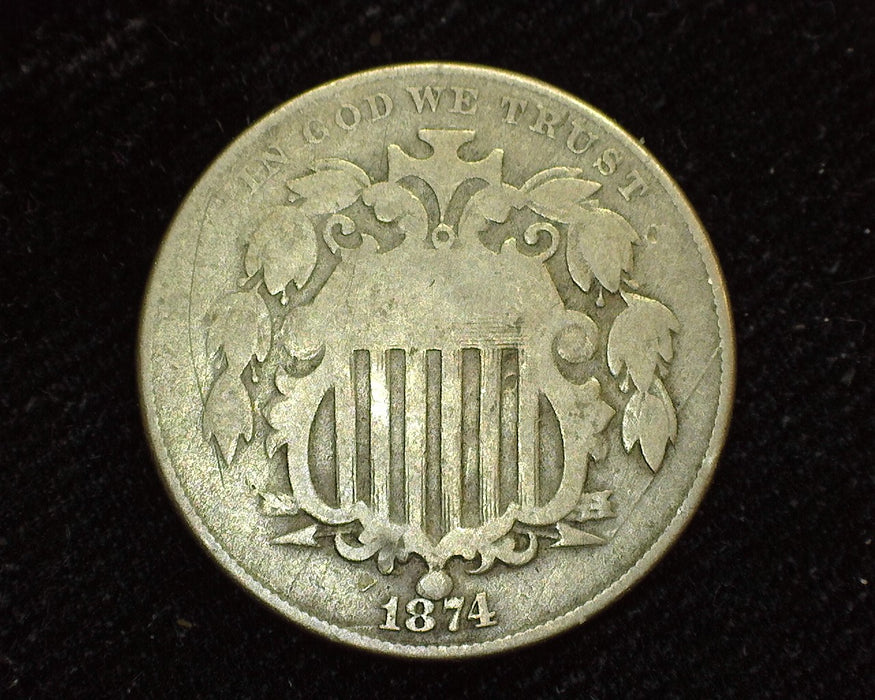 1874 Shield Nickel VG - US Coin