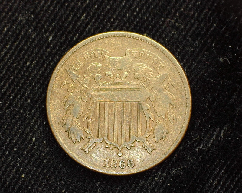 1866 Two Cent Piece VG - US Coin