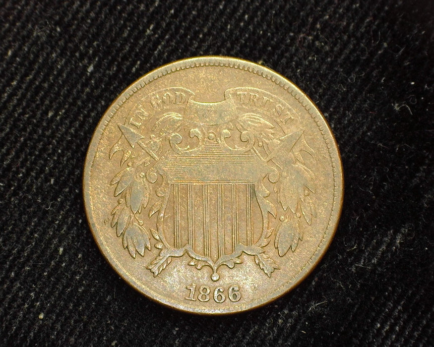 1866 Two Cent Piece VG - US Coin